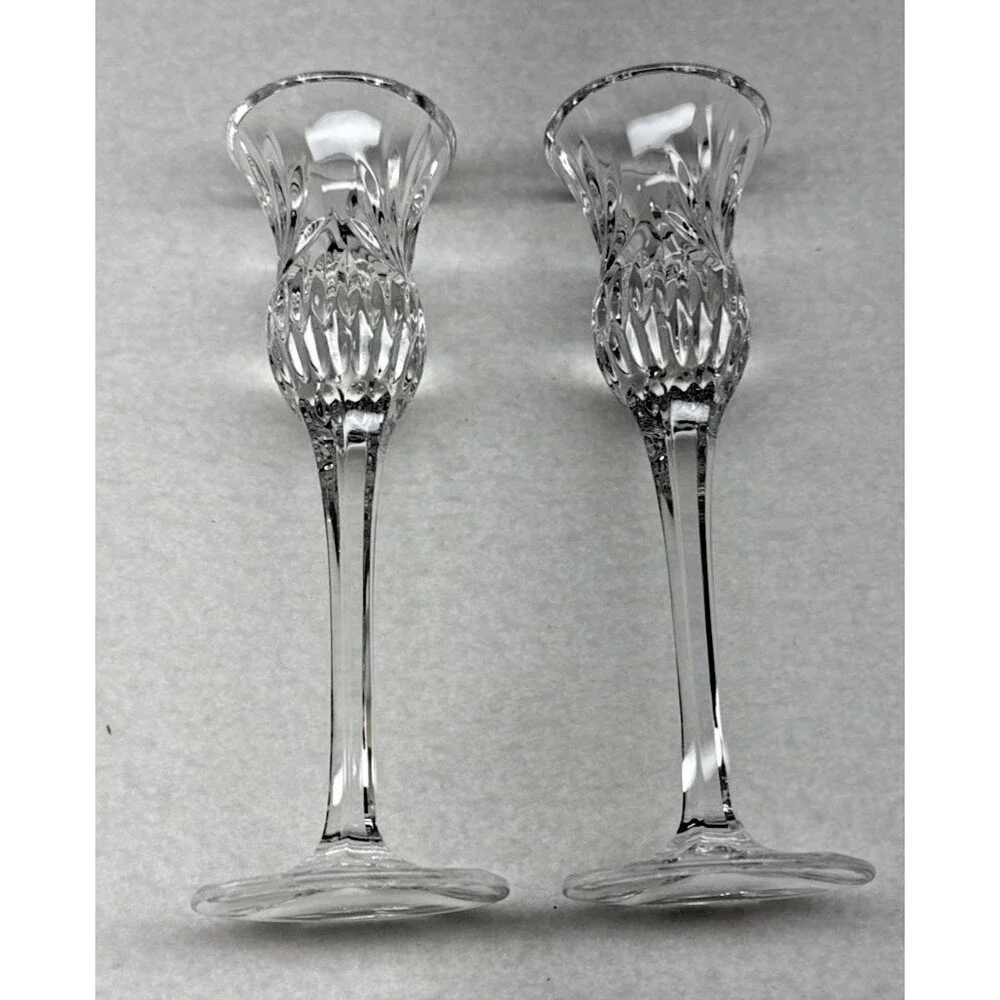 Princess House Highlights Crystal Candlestick Holders #940 Germany Set of 2